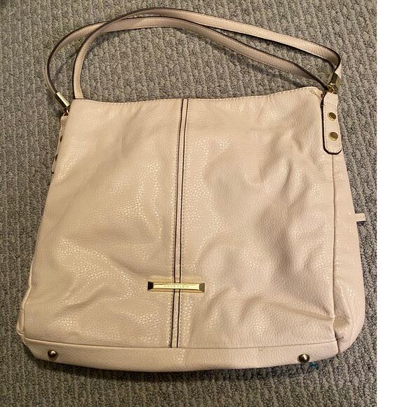 Anne Klein Tote 13 1/2 x 12 x 2 1/2 Beige Pebbled Faux Leather - Picture 3 of 13